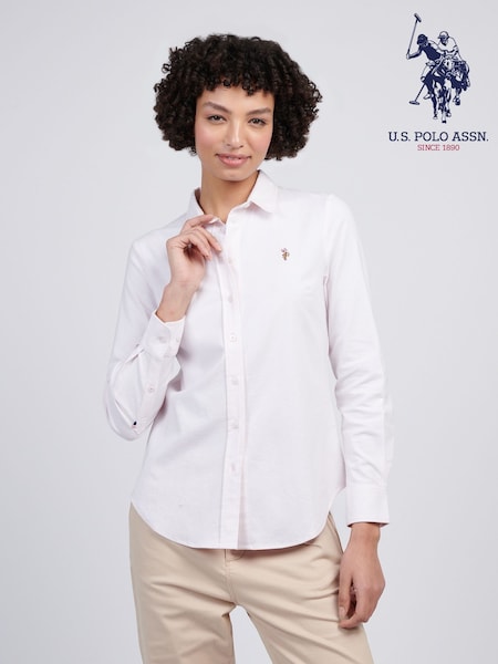 Weiß - U.S. Polo Assn Womens Stripe Stretch Classic Fit Oxford Shirt (F61899) | 92 €