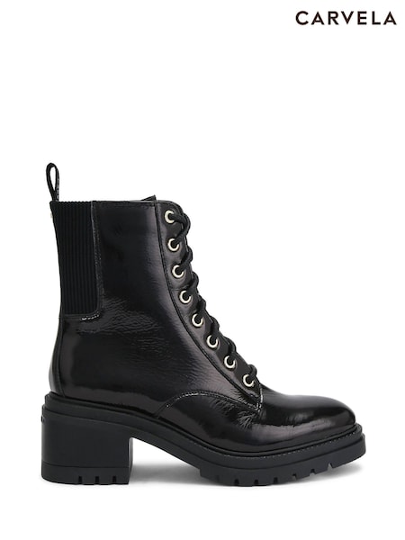 Negru crom - Carvela Champion Lace-Up Boots (F61929) | 1,035 LEI