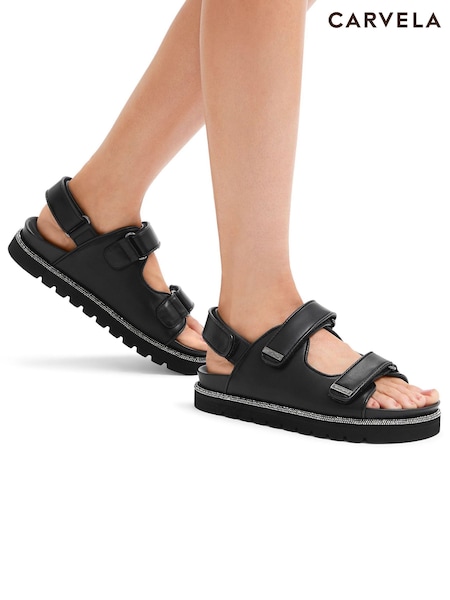 Carvela Black Denim Dazzle Sandals (F61930) | €190