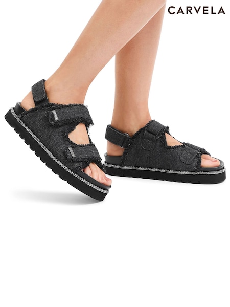 Carvela Black Denim Dazzle Sandals (F61939) | €177