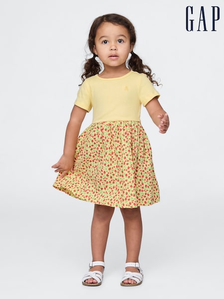 Gap Yellow Floral Skater Dress (6mths-5yrs) (F61951) | kr257