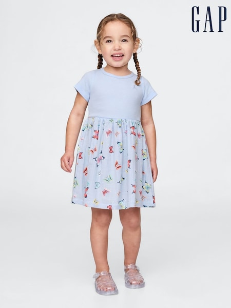 Gap Blue Butterfly Skater Dress (6mths-5yrs) (F61958) | kr257