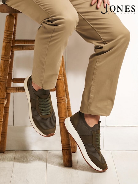 Jones Bootmaker Green Sean Leather Trainers (F62252) | €142