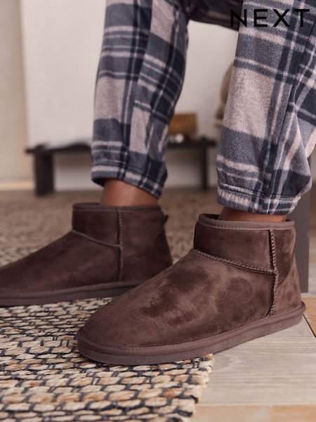 Brown Microsuede Boot Slippers (F62272) | R$ 270