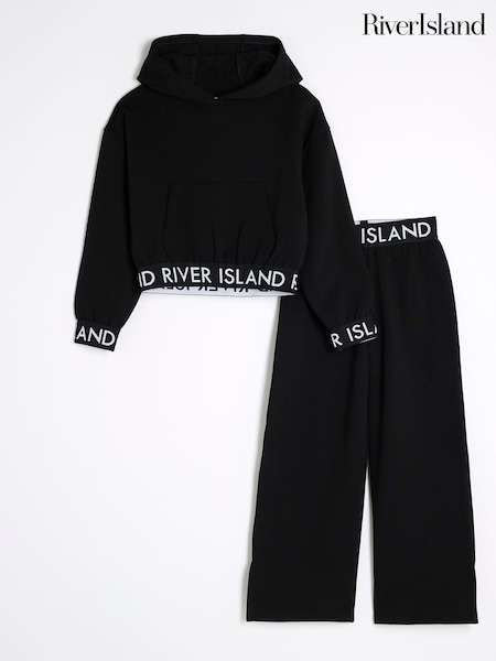 River Island Black Girls 100% Cotton Hoodie Set (F62299) | €37