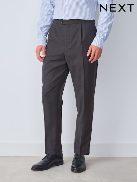 Brown Slim Fit Wool Blend Suit Trousers (F62334) | 322 QAR