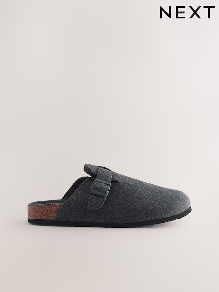 Grey Buckle Mule Slippers (F62353) | €43