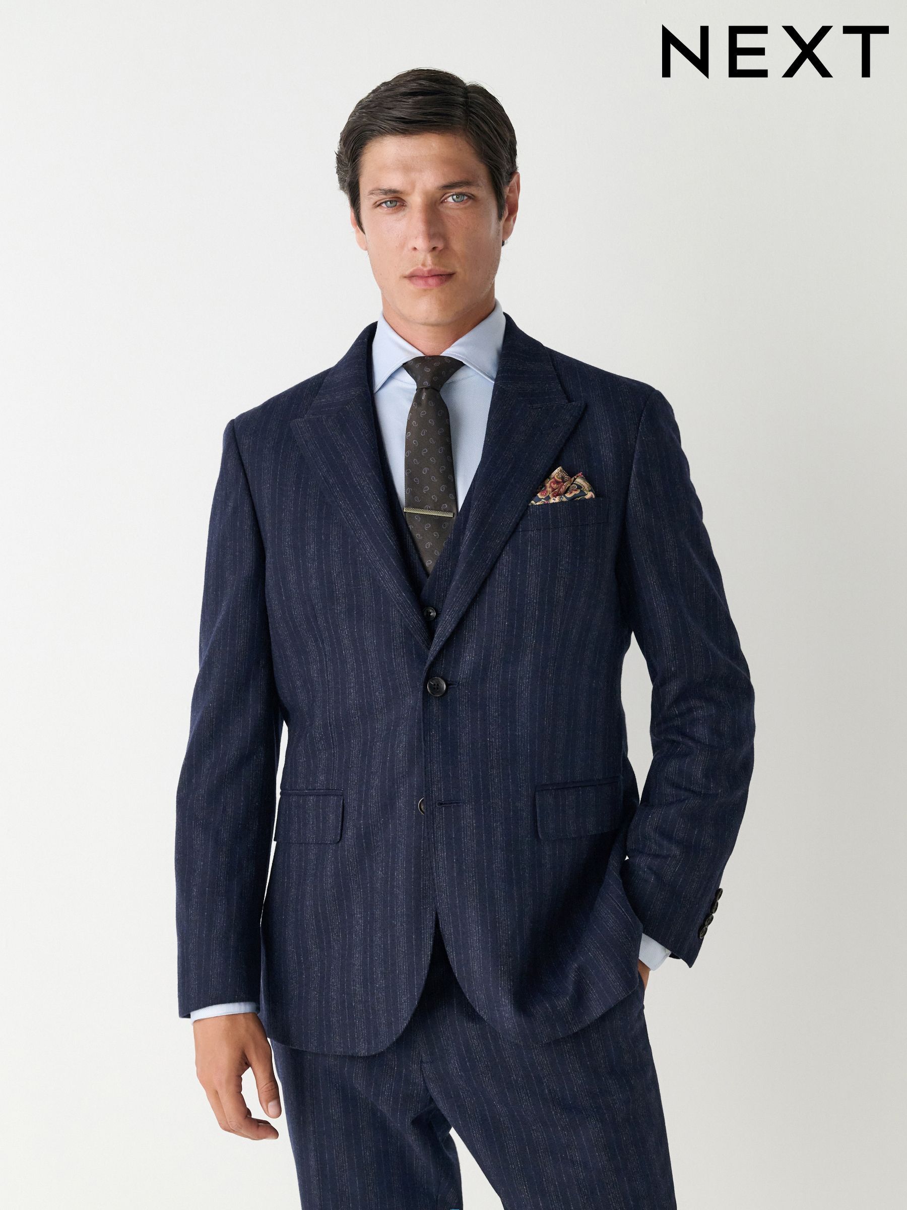 Men's Suit Jackets Tailored Stripe Single Breasted