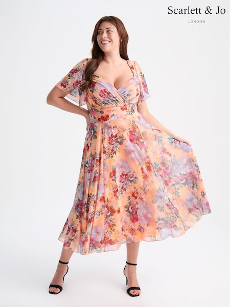 Scarlett & Jo Smoke Liz Print Bolero Wrap Bodice Midi Dress (F62401) | 148 €