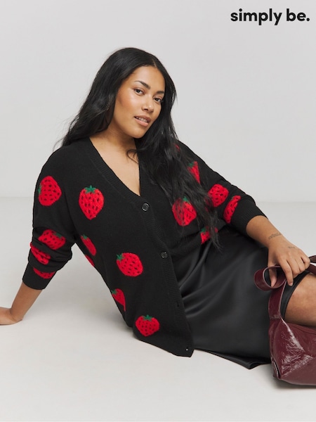 Simply Be Strawberry Boyfriend Cardigan (F62405) | € 53
