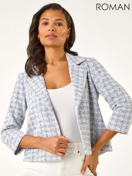 Roman Textured Check Print Collar & Revere Blazer (F62480) | €73