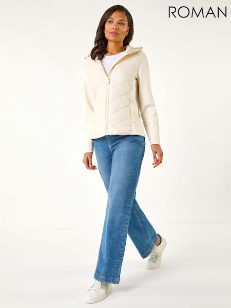 Roman Contrast Hooded Padded Jacket (F62484) | 432 LEI