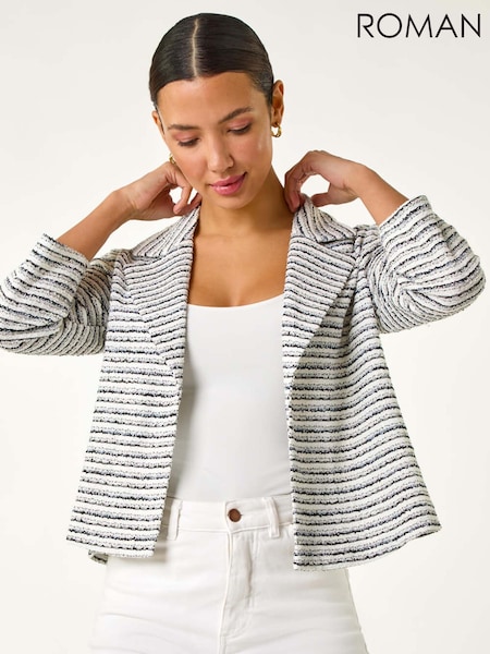 Roman Textured Stripe Collar And Revere Blazer (F62500) | kr1 160