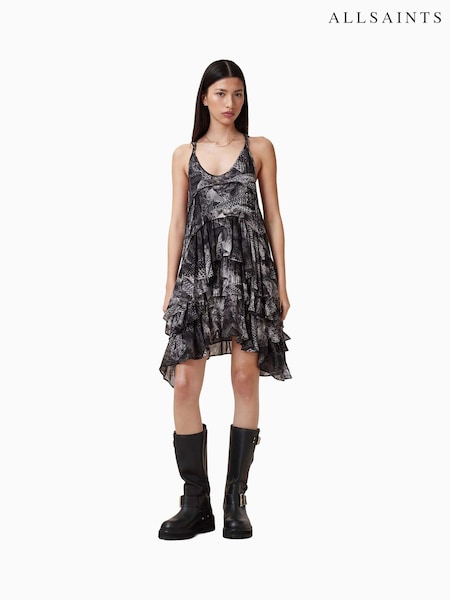 AllSaints Grey Cavarly Mini Dress (F62550) | 985 QAR