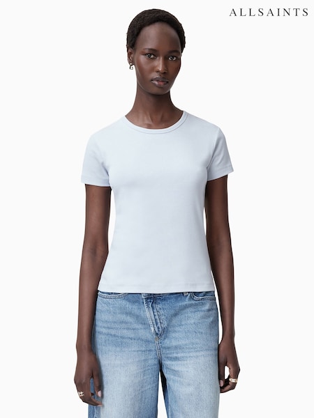 AllSaints Blue Stevie 100% Organic Cotton T-Shirt (F62560) | $61