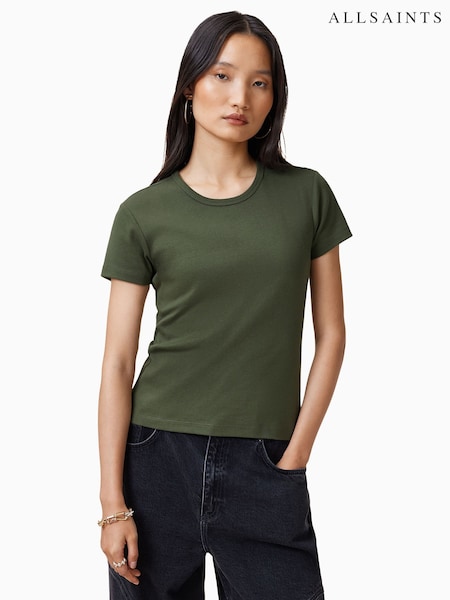 AllSaints Green Stevie 100% Organic Cotton T-Shirt (F62562) | $61