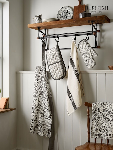 Burleigh X Bedeck Of Belfast Charcoal Regal Peacock Single Oven Gloves (F62701) | €27