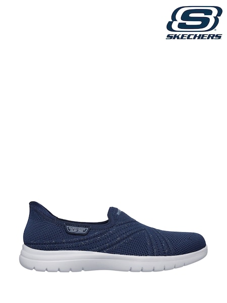 Albastru - Skechers Pink On the GO Flex Excellency Slip In Trainers (F62796) | 588 LEI