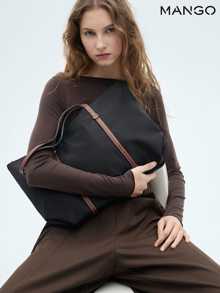 Mango Black Shopper Bag With Double Handle (F62810) | €33