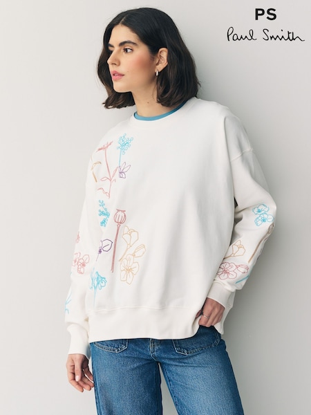 PS Paul Smith Flower Embroidery Jersey Sweatshirt (F62836) | 1,490 LEI