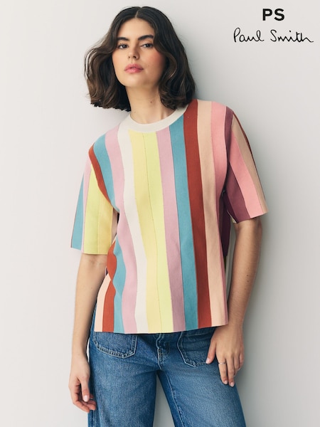 PS Paul Smith Stripe Knitted Short Sleeve Top (F62842) | €410