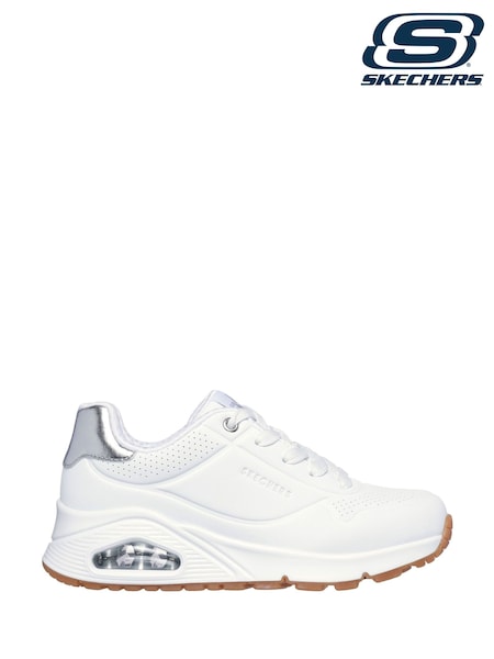 White/Grey - Skechers Girls Uno Gen1  Trainers (F62870) | 83 €
