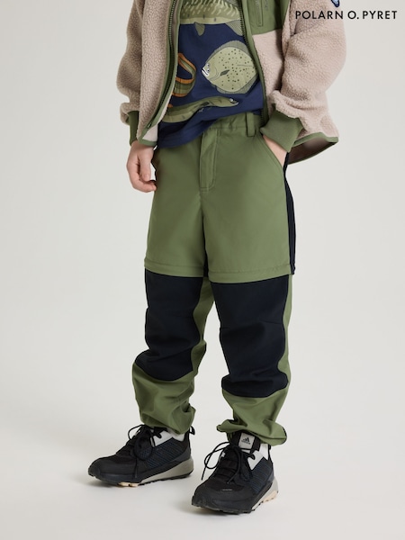 Polarn O Pyret Green Zip-Off Water Repellent Outdoor Trousers (F62886) | €64