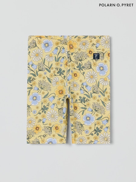 Polarn O Pyret Yellow Viscose Floral Cycling Shorts (F62897) | 841 UAH
