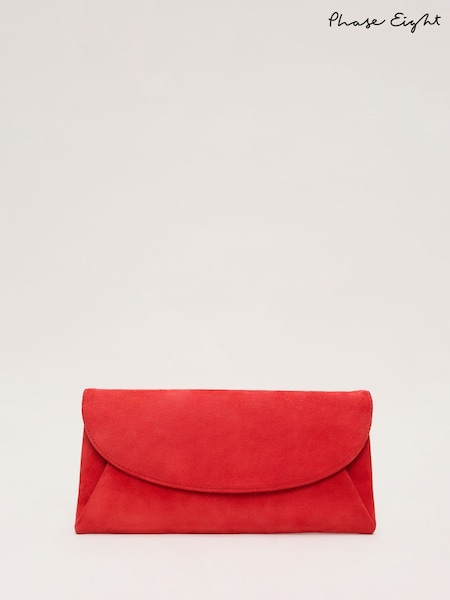 Phase Eight Red Suede Clutch Bag (F62944) | €95