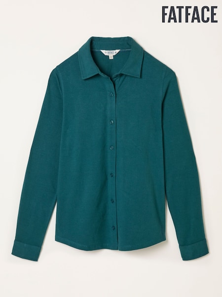 FatFace Selby Teal Blue Jersey Shirt (F62951) | 173 QAR