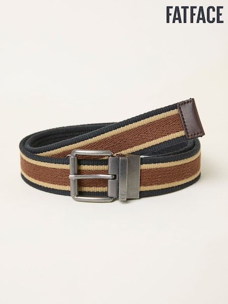 FatFace Black Reversible Webbing Belt (F62975) | AED116
