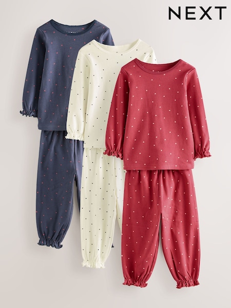 Red / Navy Heart Print - Joggers Pyjamas 3 Pack (9mths-12yrs) (F62977) | 38 € - 50 €