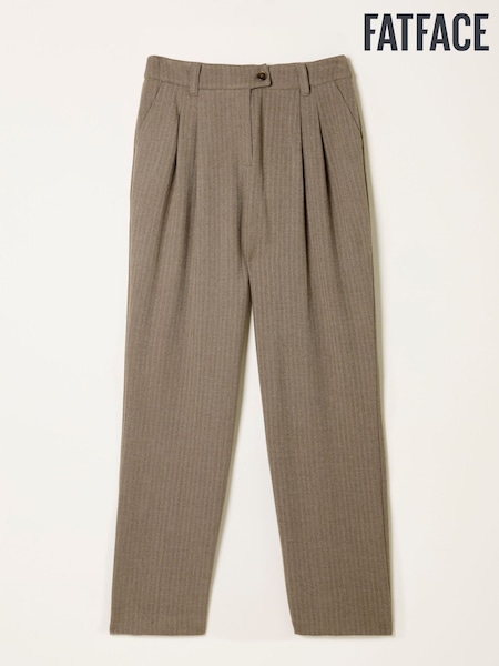 FatFace Juno Dark Natural Herringbone Trousers (F62985) | AED379