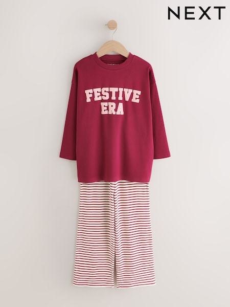 Red Stripe Christmas Yoga Pant Style Pyjamas (3-16yrs) (F63000) | AED71 - AED112