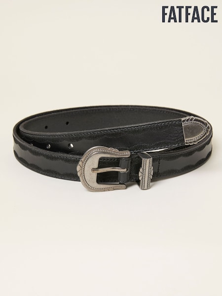 FatFace Black Western Detail Leather Belt (F63033) | €36.50