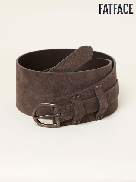 FatFace Chocolate Brown Suede Waist Belt (F63036) | AED233