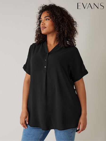 Evans Half Placket Short Sleeve Blouse (F63037) | 1,682 UAH