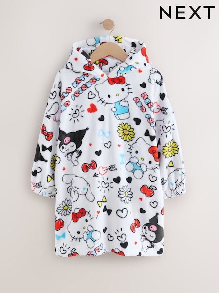 White Hello Kitty Fleece Cropped Hooded Blanket Hoodie (3-16yrs) (F63041) | AED102 - AED137