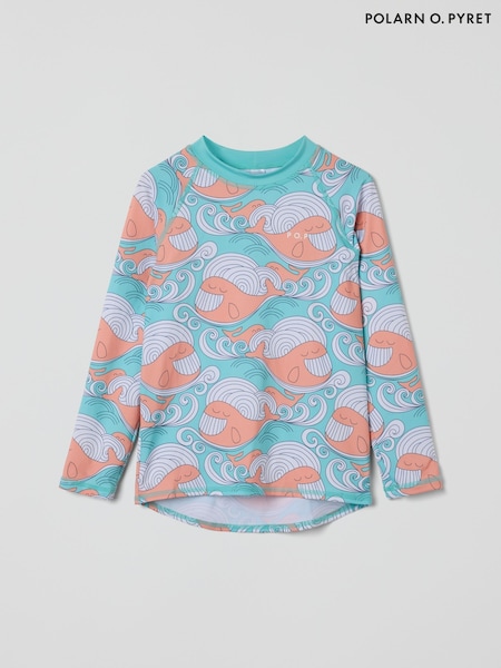 Polarn O Pyret Whale Print Sunsafe UV Rash Vest (F63068) | 209 LEI