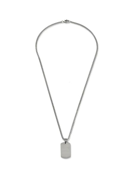 DCK Mens Silver Tone Stainless Steel Dog Tag Necklace (F63149) | 39 €