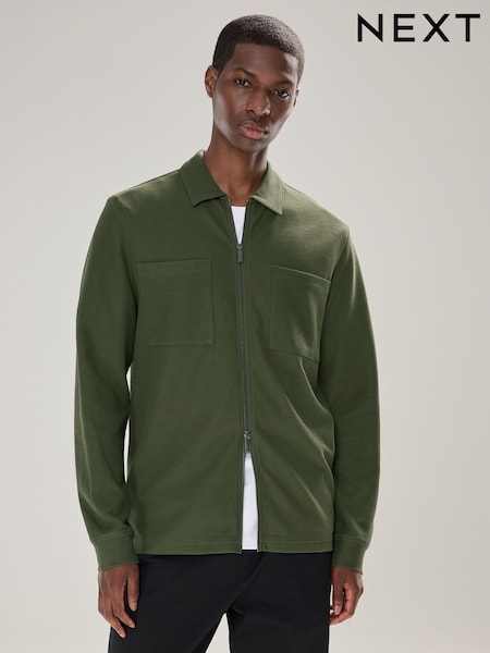 Green Textured Zip Through Shacket (F63284) | €38