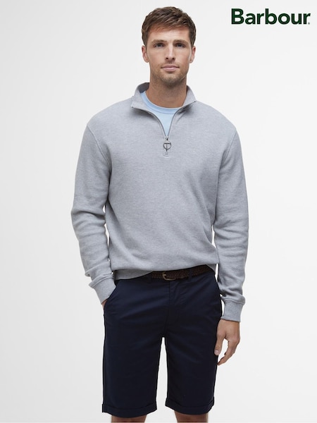 Barbour® Grey Pique Int HZ Ma 100% Cotton Jumper (F63364) | €155