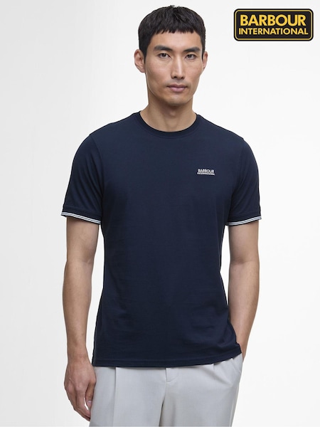 Barbour® International Blue Philip Tipped 100% Cotton T-Shirt (F63373) | 198 QAR