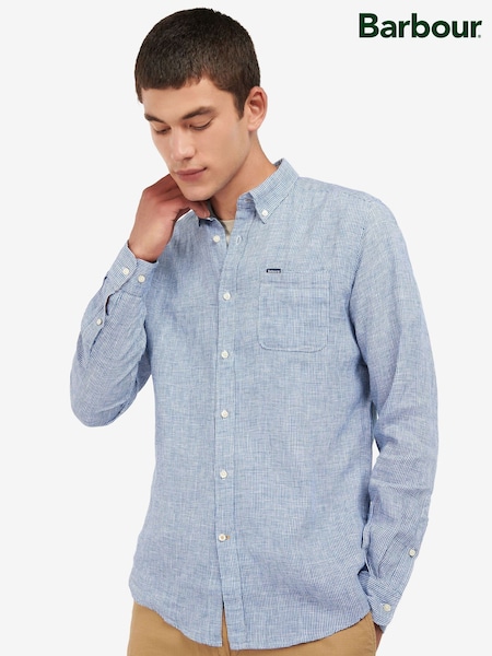 Barbour® Blue Linton 100% Linen Shirt (F63374) | €155