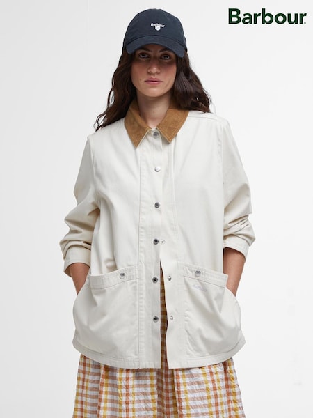 Barbour® White Sonnie Casual Salt 100% Cotton Jacket (F63383) | €190