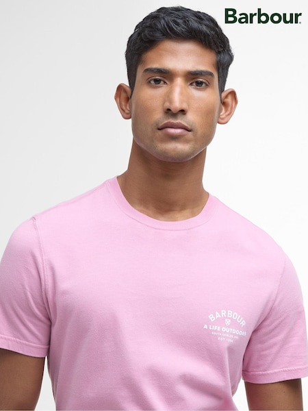 Barbour® Pink Cranmer Logo 100% Cotton T-Shirt (F63386) | €44