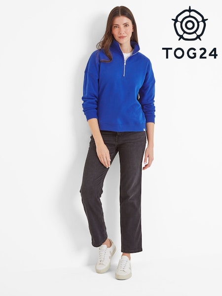 Tog 24 Blue Womens Caldene Zip Neck Sweatshirt (F63475) | €69