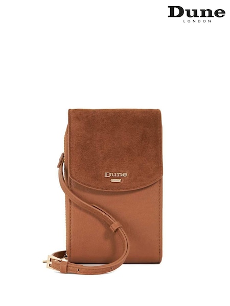 Dune London Tan Sunrise Basic Phone Cross-Body Bag (F63503) | €99
