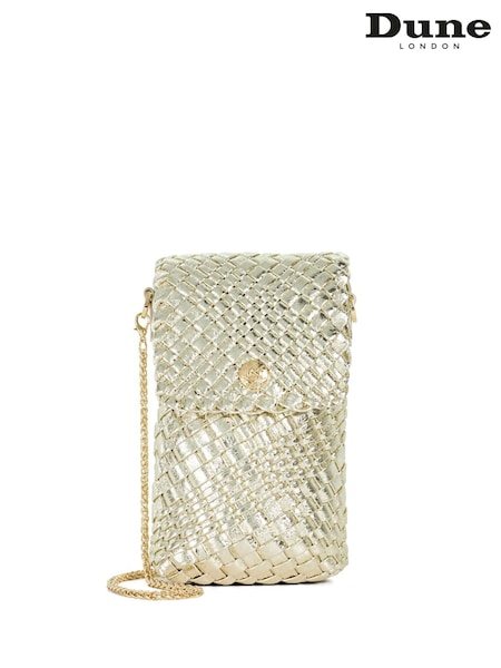 Dune London Gold Saff Woven Phone Cross-Body Bag (F63507) | € 123