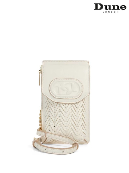Dune London White Samely Debossed Logo Phone Cross-Body Bag (F63517) | €75
